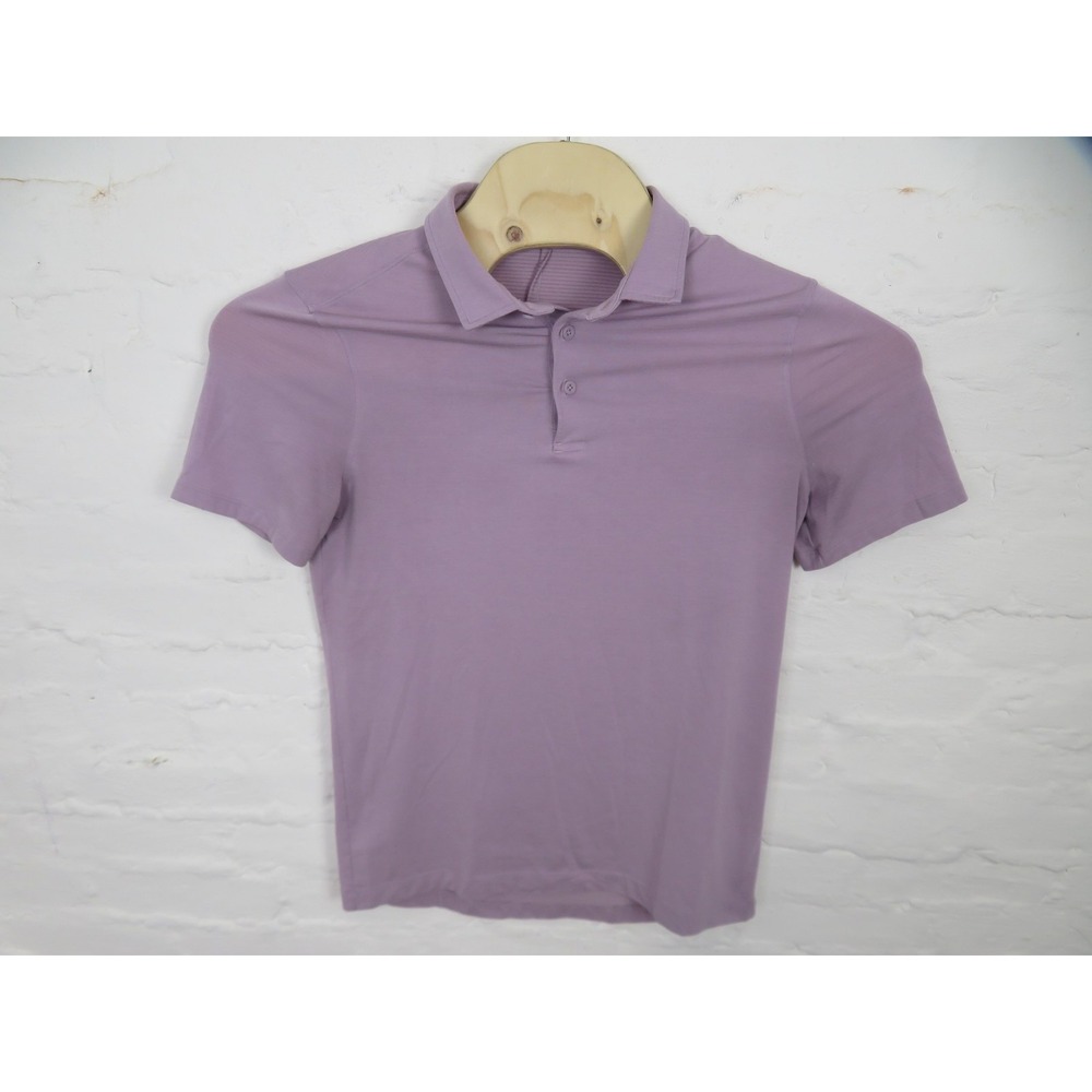 Lululemon Evolution Polo Shirt Mens Small Purple Short Sleeve Casual Comfort